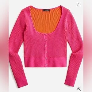 J CREW Scoopneck Stretch Cardigan Top, Sz 2X NWT